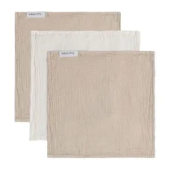 Baby's Only Tender Monddoekje - 3-Pack - 30x30cm - Beige / Linen