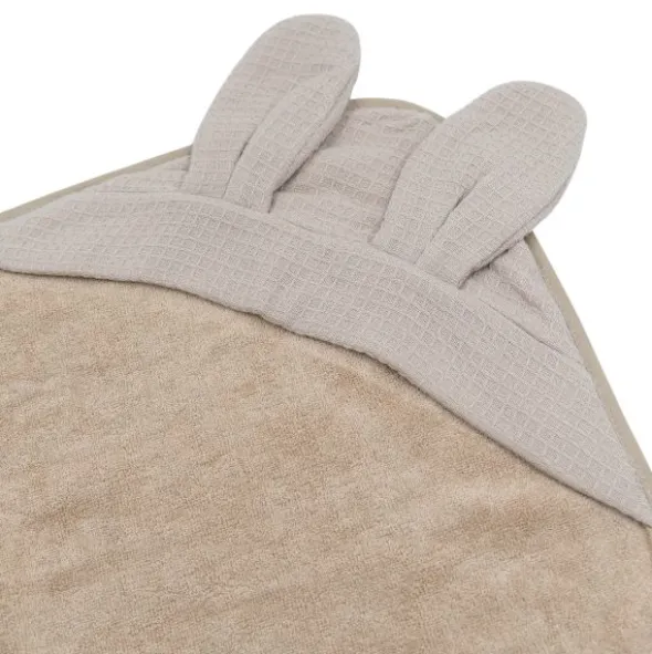 Bamboom Badcape met Washand - Duo Set Waffle - 75x75 cm - Mocha Sand