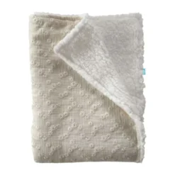 Bink Bedding Wiegdeken Dubbelzijdig 75 x 100 cm - Esmee Ecru / Sherpa Offwhite