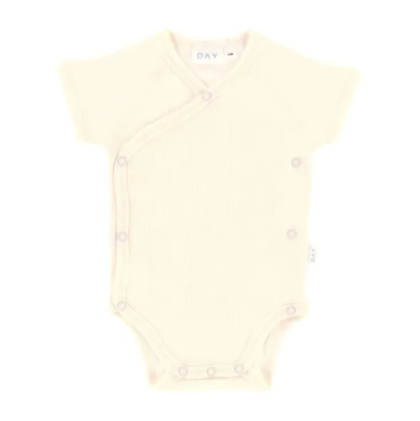 DAY Overslagromper Korte Mouw Rib - Mt. 50/56 - Cream