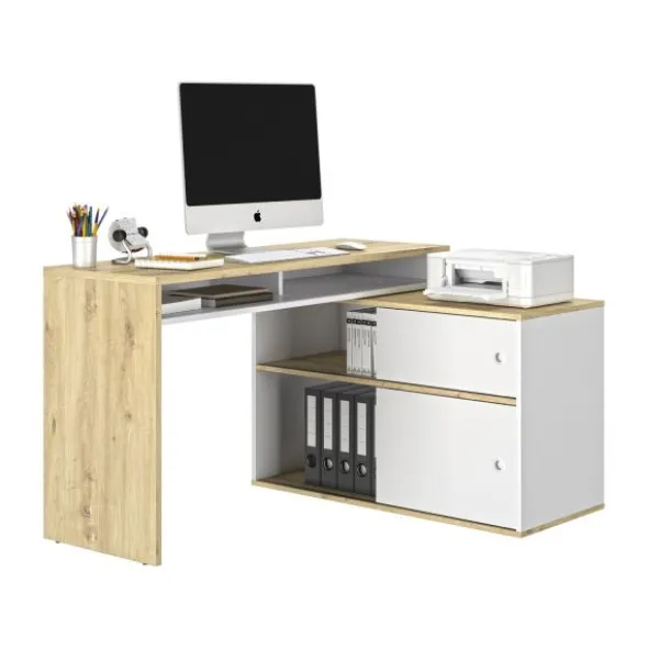 Diagone Modula Modulair Bureau - Ambachtelijk Eikenhout