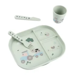 Done by Deer Foodie Dinerset met Zuignap - Tiny Farm - Groen