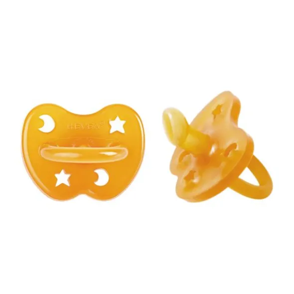 Hevea Orthodontische Fopspeen - 0-3 Mnd – 2 Stuks - Naturel