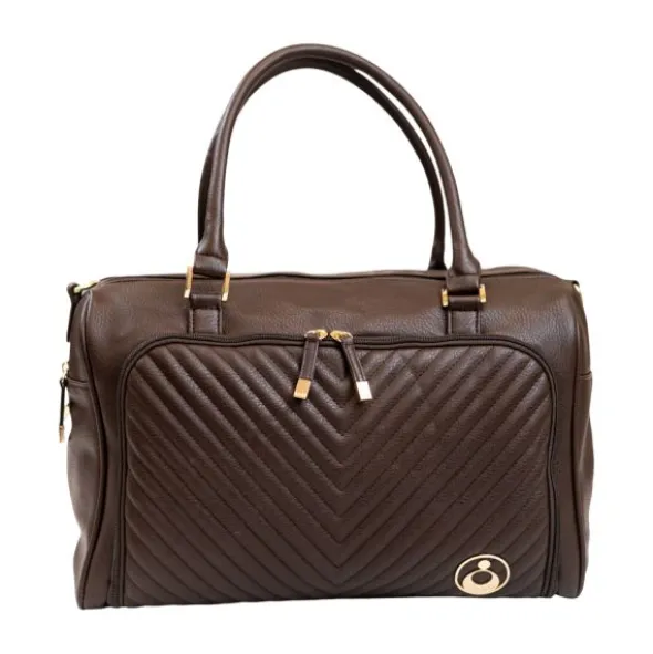 Isoki Double Zip Luiertas - Diagonal Quilted Chocolate