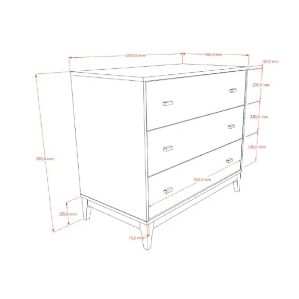JAXX Ilyas Commode - Walnoot