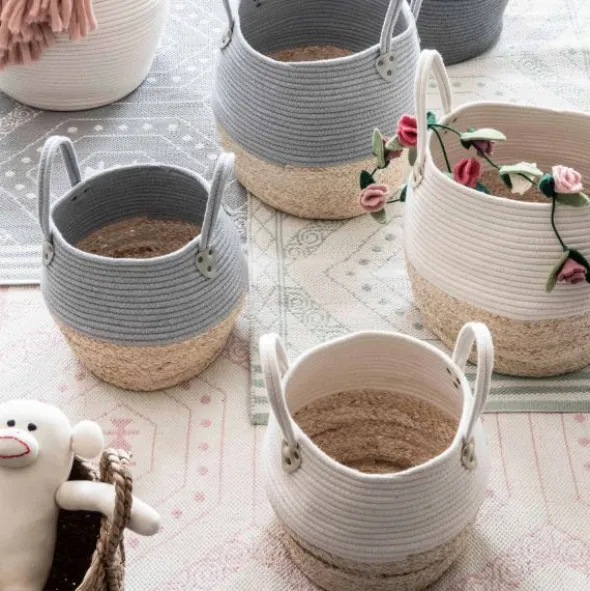 KidsDepot Kori Set Opbergmanden Roze / Naturel
