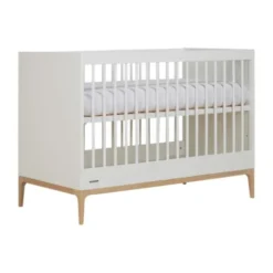 Kidsmill Intense II Babykamer Mat Wit / Eiken | Ledikant 60 x 120 cm + Commode
