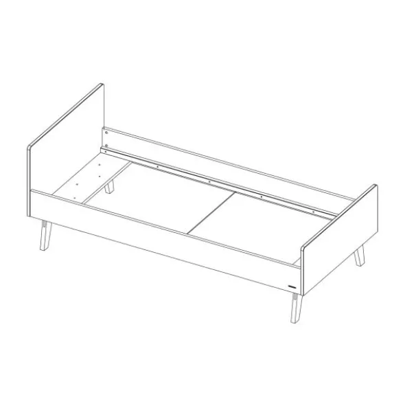 Kidsmill Sixties Bed Wit Mat / Walnoot 90 x 200 cm
