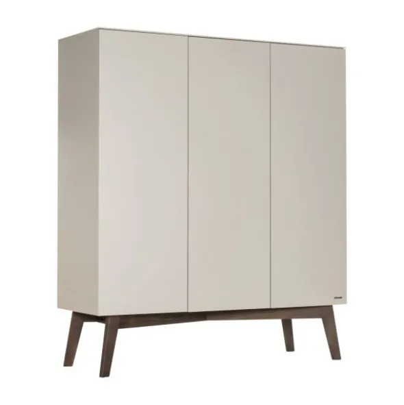 Kidsmill Sixties Kledingkast 3-deurs Oatmeal / Walnoot