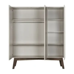 Kidsmill Sixties Kledingkast 3-deurs Oatmeal / Walnoot