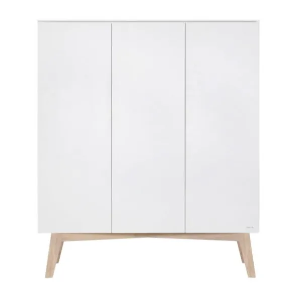 Kidsmill Sixties Kledingkast 3-deurs Wit Mat / Naturel
