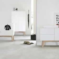 Kidsmill Sixties Kledingkast 2-Deurs Wit Mat / Naturel
