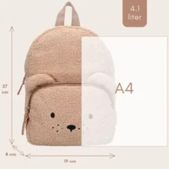 Kidzroom Rugzak - Pisa Comfort Friends - Teddy - Brown