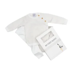 Klein Baby Pakje – Knitted - Mt 50 – Natural White