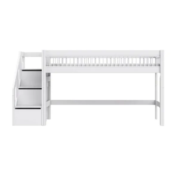 LIFETIME Breeze Halfhoogslaper Met Trapkast - Wit