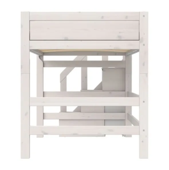 Life Time Hoogslaper Deluxe - White Wash - 152 cm - 120 cm - Met Trapkast