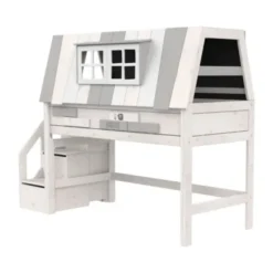 LIFETIME Kidsrooms Halfhoogslaper - My Hangout - Luxe Lattenbodem - Wit Gelakt