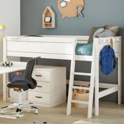 LIFETIME Kidsrooms Halfhoogslaper Luxe Rechte Trap Whitewash