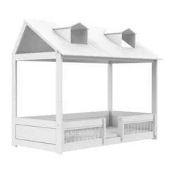 LIFETIME Kidsrooms 2-in-1 Bed - Beach House - 90x200 cm - Wit Gelakt