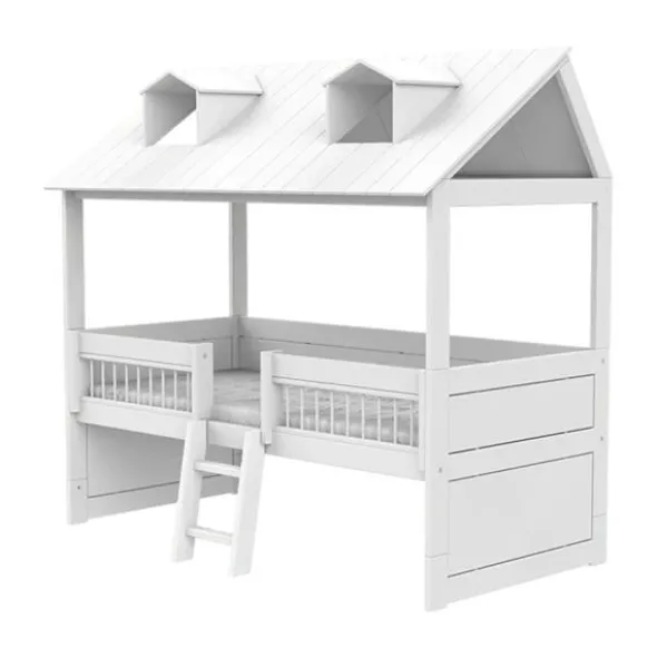 LIFETIME Kidsrooms Kajuitbed - Beachhouse - Met Trap & Luxe Lattenbodem - Wit