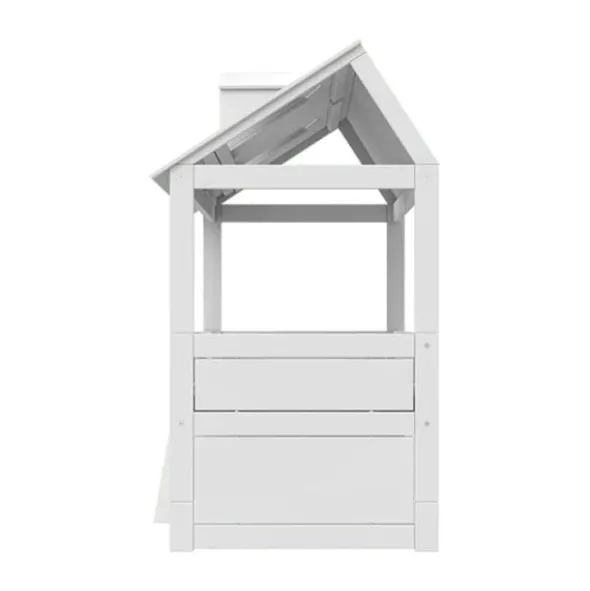 LIFETIME Kidsrooms Kajuitbed - Beachhouse - Met Trap & Luxe Lattenbodem - Wit