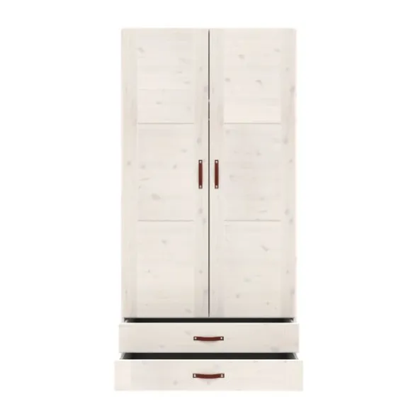 LIFETIME Kidsrooms Kledingkast 2-Deurs - 2 Laden - White Wash