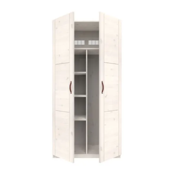 LIFETIME Kidsrooms Kledingkast 2-Deurs - Tussenwand - White Wash