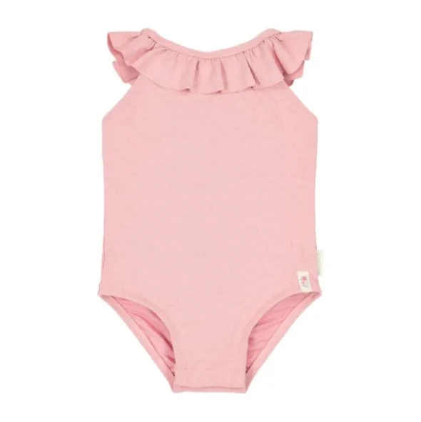 Little Dutch Badpak met Ruches - Dreamy Pink Rose - Maat 98/104