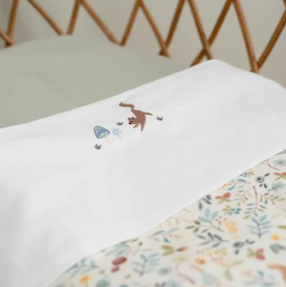 Little Dutch Ledikantlaken Geborduurd Paddenstoelen - 110 x 140 cm | Babypark
