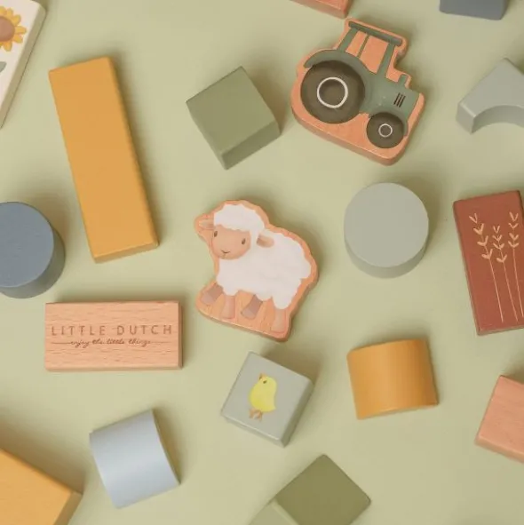 Little Dutch Little Farm Houten Blokken In Ton