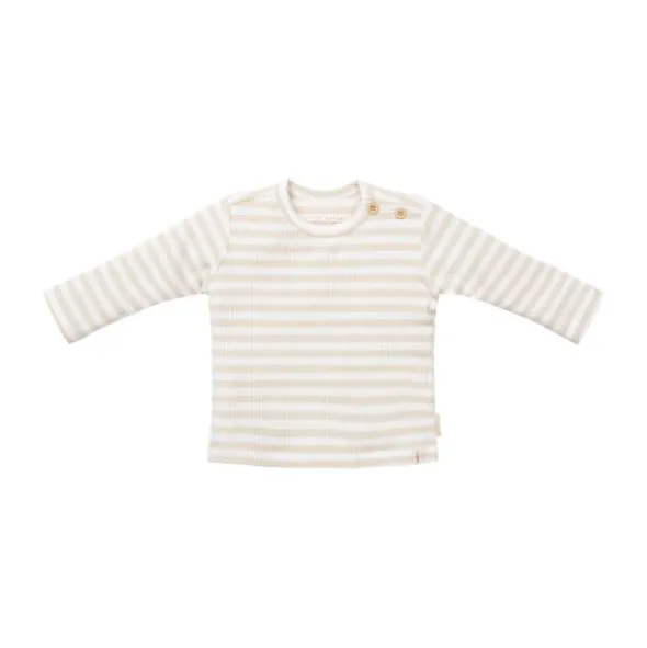 Little Dutch Stripe T-shirt - Lange Mouw - Mt. 50 – Zand/Wit