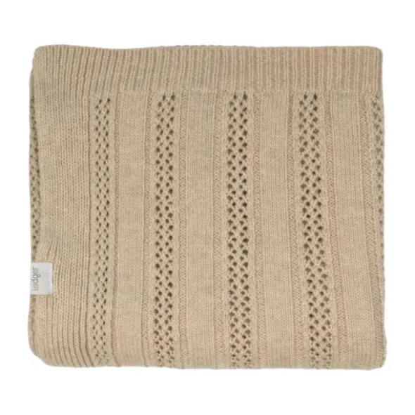 Lodger Gebreide Babydeken Pointelle Merino - 80 x 100 cm - Beige