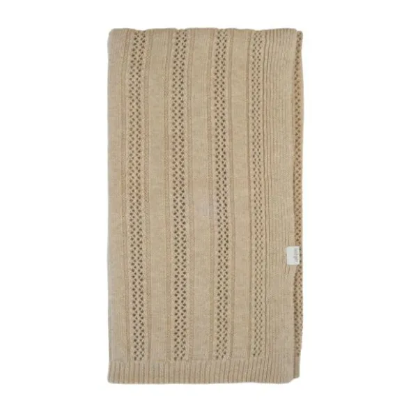 Lodger Gebreide Babydeken Pointelle Merino - 80 x 100 cm - Beige