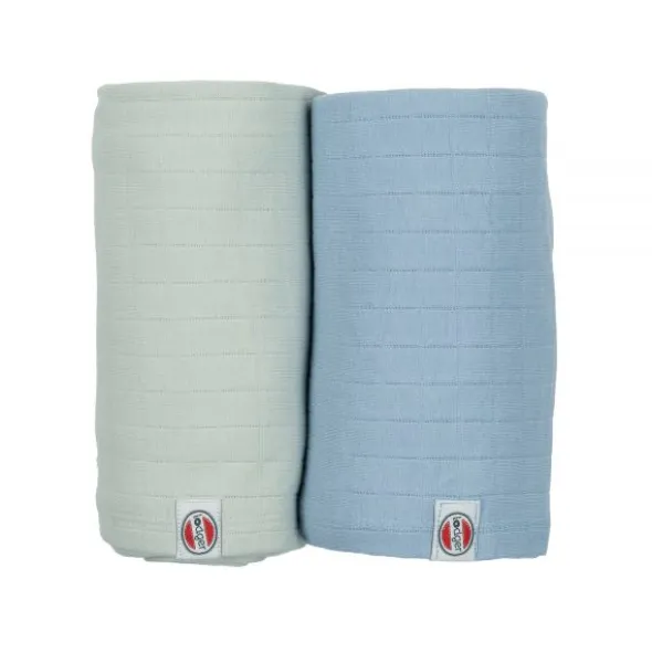Lodger Hydrofieldoek - 2 Stuks - 110 x 110 cm - Peppermint / Blue Fogg