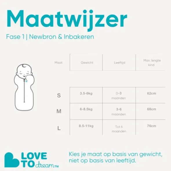 Love To Dream Swaddle Up Inbakerslaapzak - Fase 1 - 3-6 Mnd - Grijs