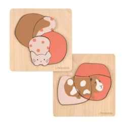 Lässig Houten Puzzel Set - Little Mateys - Kat/Cavia - FSC Hout