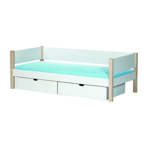 Manis-h Sif Combinatiebed Incl. Lades - 90 x 160 cm - Snow / Beuken