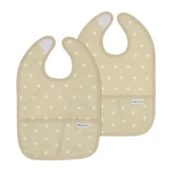 Meyco Baby Gingko Slab met Opvangbakje - 2-Pack - Soft Sand
