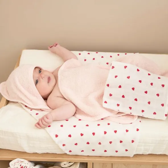 Meyco Baby Sweet Heart Hydrofiele Doeken - 70 x 70 cm - 3-Pack - Red