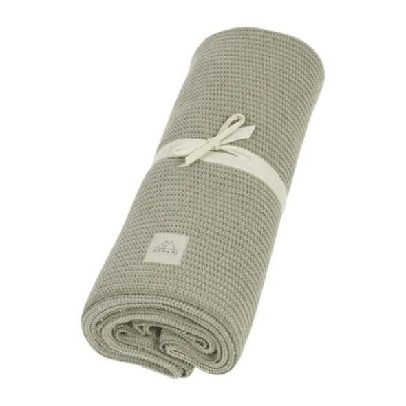 Nanami Junior Deken - Rib Knit - Eucalyptus