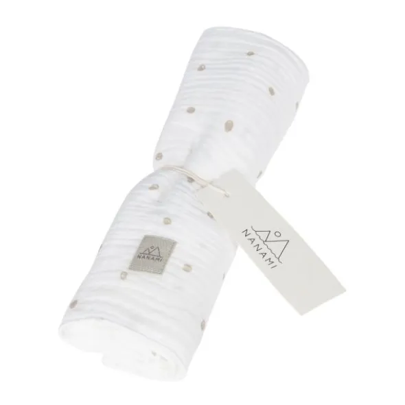 Nanami Luierdoek - 60x60 cm - Off-White Stipje