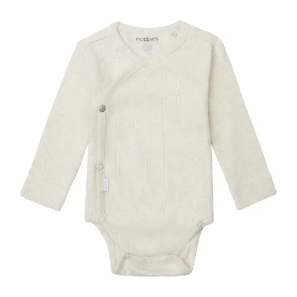 Noppies Nino Romper - Rib - Oatmeal - Mt. 44