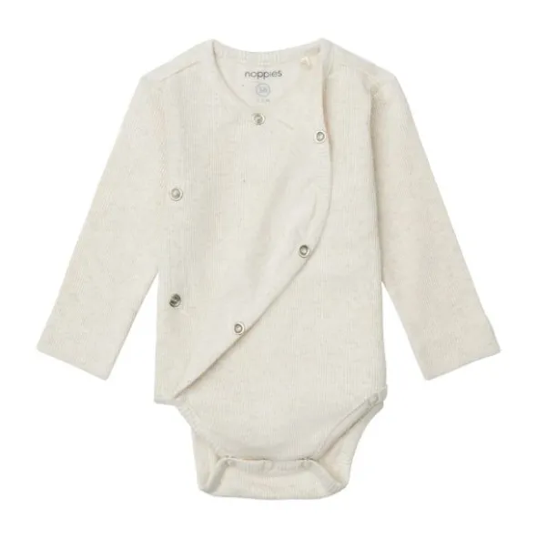 Noppies Nino Romper - Rib - Oatmeal - Mt. 44
