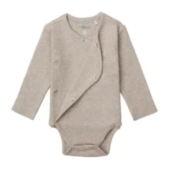 Noppies Nino Romper - Rib - Taupe Melange - Mt. 44