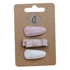 Ootje kadootje Spring Haarclip - Dusty Roze / Strik / Ivoor – 3 stuks