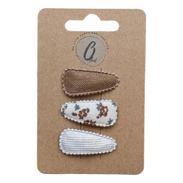 Ootje kadootje Spring Haarclip - Spring Bruin / Print / Goud - 3 Stuks