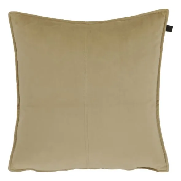 Overseas Middlestitch Kussen - 60 x 60 cm– Velours – Beige