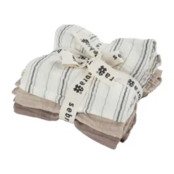 Sebra Hydrofiele Doeken - 3-pack - Cream Stripe Beige