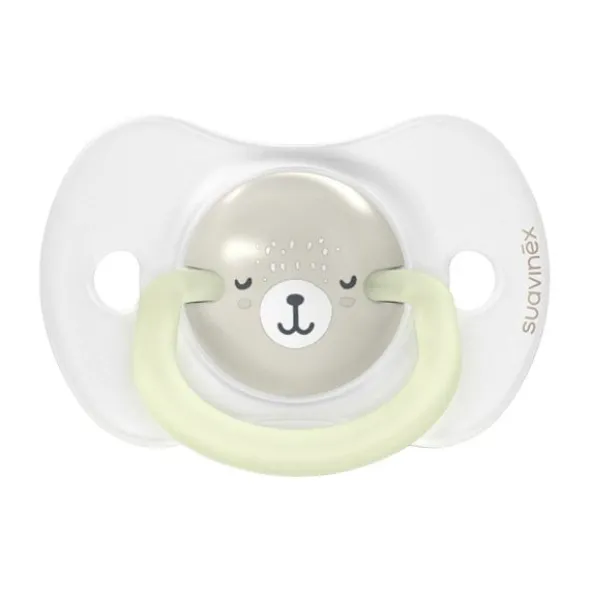Suavinex Wild & Free SX Pro Fopspeen Symmetrisch - 0-6Mnd - 2 Stuks - Silicone - Grijs Glow In The Dark