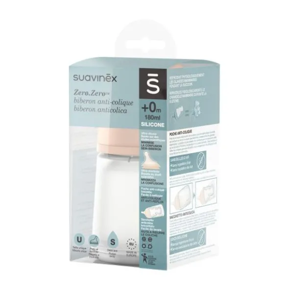 Suavinex Zero Zero Anti-Koliek Fles - Slow Flow - 180ml - Fair